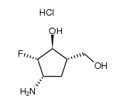 (+/-)-(1α,2β,3α,4α)-4-amino-3-fluoro-2-hydroxycyclopentanemethanol hydrochloride salt结构式