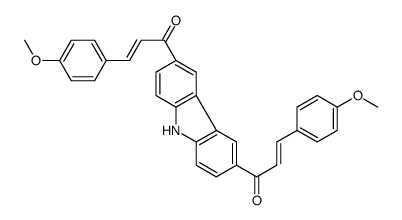 3-(4-methoxyphenyl)-1-[6-[3-(4-methoxyphenyl)prop-2-enoyl]-9H-carbazol-3-yl]prop-2-en-1-one结构式