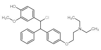 1-(4-(2-(diethylamino)ethoxy)-phenyl)-1-(phenyl)-2-(3-methoxy-4-hydroxyphenyl)-2-chloroethane结构式