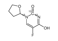 5-fluoro-1-(oxolan-2-yl)pyrimidine-2,4-dione结构式