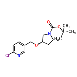 2-Methyl-2-propanyl (3S)-3-[(6-chloro-3-pyridinyl)methoxy]-1-pyrrolidinecarboxylate Structure