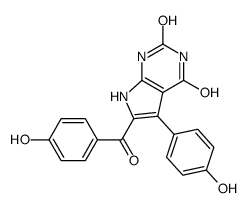 6-(4-hydroxybenzoyl)-5-(4-hydroxyphenyl)-1,7-dihydropyrrolo[2,3-d]pyrimidine-2,4-dione结构式