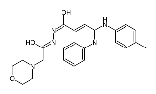 2-(4-methylanilino)-N'-(2-morpholin-4-ylacetyl)quinoline-4-carbohydrazide Structure