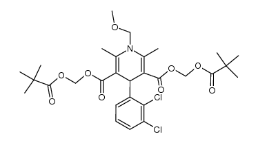 bis(pivaloyloxymethyl) 4-(2,3-dichlorophenyl)-1,4-dihydro-1-(methoxymethyl)-2,6-dimethyl-3,5-pyridinedicarboxylate Structure