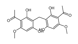 1,1'-(methylenebis(2,4-dihydroxy-6-methoxy-3,1-phenylene))bis(ethan-1-one)结构式