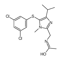 N-[[5-(3,5-dichlorophenyl)sulfanyl-1-methyl-4-propan-2-ylimidazol-2-yl]methyl]acetamide Structure