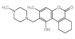 1-hydroxy-3-methyl-2-[(4-methylpiperazin-1-yl)methyl]-7,8,9,10-tetrahydrobenzo[c]chromen-6-one结构式