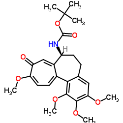 2-Methyl-2-propanyl [(7S)-1,2,3,10-tetramethoxy-9-oxo-5,6,7,9-tetrahydrobenzo[a]heptalen-7-yl]carbamate结构式