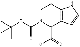 5-Boc-4,5,6,7-tetrahydro-1H-pyrrolo[3,2-c]pyridine-4-carboxylic acid结构式