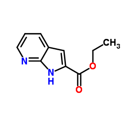 1H-吡咯并[2,3-b]吡啶-2-甲酸乙酯结构式