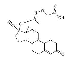 3-(o-Carboxymethyl)-17beta-acetoxy-17alpha-ethynyl-19-norandrost-4-en- 3-one oxime结构式