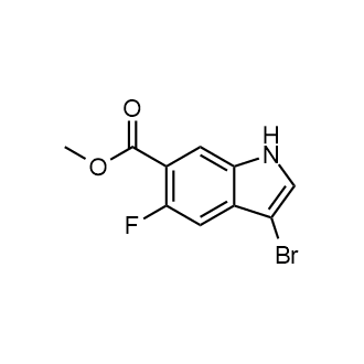 3-溴-5-氟-1H-吲哚-6-羧酸甲酯结构式