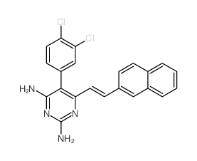 2,4-Pyrimidinediamine,5-(3,4-dichlorophenyl)-6-[2-(2-naphthalenyl)ethenyl]-结构式