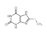 1H-Purine-2,6-dione,3,9-dihydro-8-(methylthio)- structure