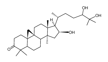 (20ξ)-16β,23,24-Trihydroxy-24-methyl-9β,19-cyclo-5α-lanostan-3-one结构式