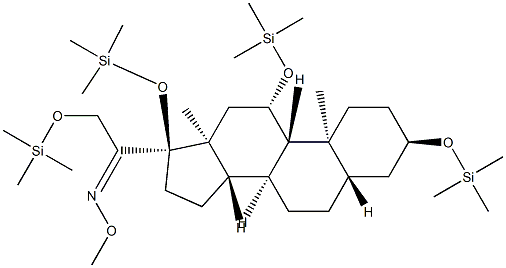 3α,11β,17,21-Tetrakis(trimethylsiloxy)-5α-pregnan-20-one O-methyl oxime结构式