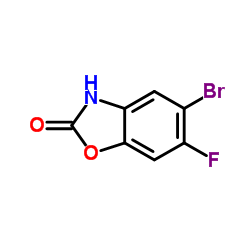 5-Bromo-6-fluoro-1,3-benzoxazol-2(3H)-one结构式