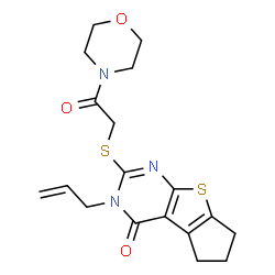 3-allyl-2-((2-morpholino-2-oxoethyl)thio)-3,5,6,7-tetrahydro-4H-cyclopenta[4,5]thieno[2,3-d]pyrimidin-4-one结构式