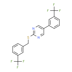 2-([3-(TRIFLUOROMETHYL)BENZYL]SULFANYL)-5-[3-(TRIFLUOROMETHYL)PHENYL]PYRIMIDINE structure