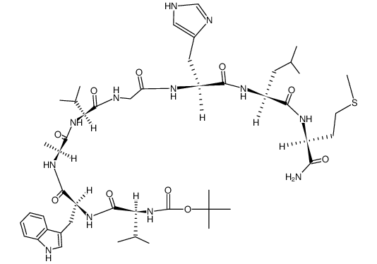 Boc-Val-Trp-Ala-Val-Gly-His-Leu-Met-NH2 Structure