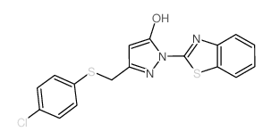 1-(1,3-Benzothiazol-2-yl)-3-{[(4-chlorophenyl)-thio]methyl}-1H-pyrazol-5-ol Structure
