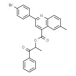 1-methyl-2-oxo-2-phenylethyl 2-(4-bromophenyl)-6-methyl-4-quinolinecarboxylate结构式