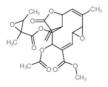 Oxireno[7,8]cyclodeca[1, 2-b]furan-3-carboxylic acid, 4-(acetyloxy)-5-[[(2, 3-dimethyloxiranyl)carbonyl]oxy]-1a,4,5,5a,6,7,8a, 10a-octahydro-10-methyl-6-methylene-7-oxo-, methyl ester, [1aR-[1aR*,2E,4 Structure