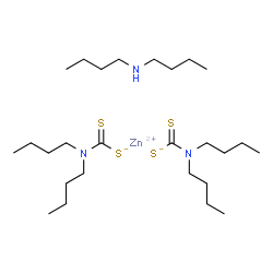 (dibutylamine)bis(dibutyldithiocarbamato-S,S')zinc structure