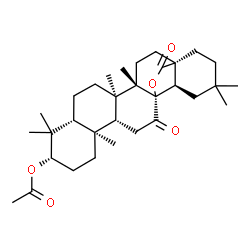 3β-Acetoxy-12-oxo-13-hydroxyoleanan-28-oic acid 28,13-lactone structure