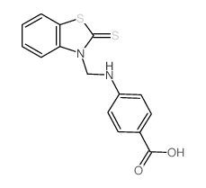 Benzoic acid,4-[[(2-thioxo-3(2H)-benzothiazolyl)methyl]amino]- Structure