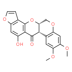 [6aS,(+)]-12,12aα-Dihydro-5-hydroxy-8,9-dimethoxy-[1]benzopyrano[3,4-b]furo[3,2-h][1]benzopyran-6(6aαH)-one Structure