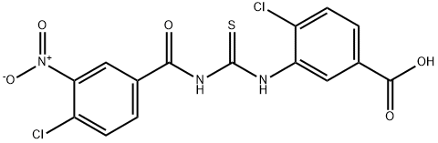 4-chloro-3-[[[(4-chloro-3-nitrobenzoyl)amino]thioxomethyl]amino]-benzoic acid结构式