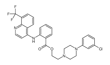 2-[4-(3-chlorophenyl)piperazin-1-yl]ethyl 2-[[8-(trifluoromethyl)quinolin-4-yl]amino]benzoate Structure