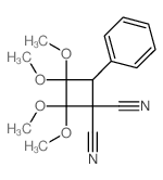 2,2,3,3-tetramethoxy-4-phenyl-cyclobutane-1,1-dicarbonitrile structure