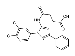 4-[[2-(3,4-dichlorophenyl)-5-phenylpyrazol-3-yl]amino]-4-oxobutanoic acid Structure