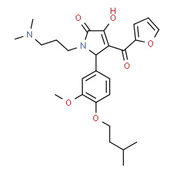 1-[3-(dimethylamino)propyl]-4-(2-furoyl)-3-hydroxy-5-[4-(isopentyloxy)-3-methoxyphenyl]-1,5-dihydro-2H-pyrrol-2-one Structure