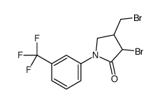 3-bromo-4-(bromomethyl)-1-[3-(trifluoromethyl)phenyl]pyrrolidin-2-one结构式