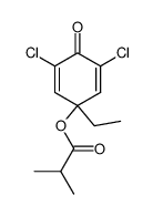Isobutyric acid 3,5-dichloro-1-ethyl-4-oxo-cyclohexa-2,5-dienyl ester Structure