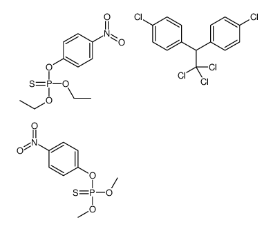 1-chloro-4-[2,2,2-trichloro-1-(4-chlorophenyl)ethyl]benzene,diethoxy-(4-nitrophenoxy)-sulfanylidene-λ5-phosphane,dimethoxy-(4-nitrophenoxy)-sulfanylidene-λ5-phosphane结构式