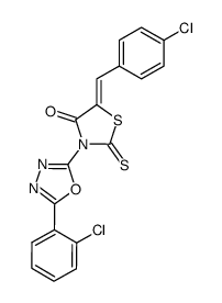 5-(4-chloro-benzylidene)-3-[5-(2-chloro-phenyl)-[1,3,4]oxadiazol-2-yl]-2-thioxo-thiazolidin-4-one Structure