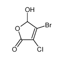 3-bromo-4-chloro-2-hydroxy-2H-furan-5-one结构式