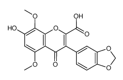 3-benzo[1,3]dioxol-5-yl-7-hydroxy-5,8-dimethoxy-4-oxo-4H-chromene-2-carboxylic acid结构式