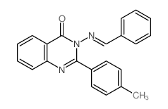 4(3H)-Quinazolinone,2-(4-methylphenyl)-3-[(phenylmethylene)amino]- Structure
