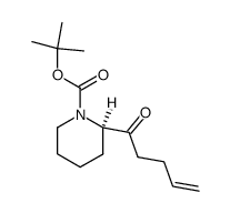 1-tert-butoxycarbonyl-2(R)-[4'-pentenoyl]piperidine结构式