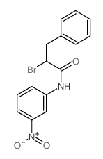 2-bromo-N-(3-nitrophenyl)-3-phenyl-propanamide structure