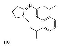 (3Z)-1-[2,6-di(propan-2-yl)phenyl]-3-(1-methylpyrrolidin-2-ylidene)urea,hydrochloride Structure