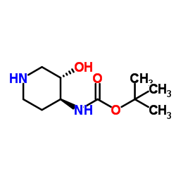 2-Methyl-2-propanyl [(3S,4S)-3-hydroxy-4-piperidinyl]carbamate Structure
