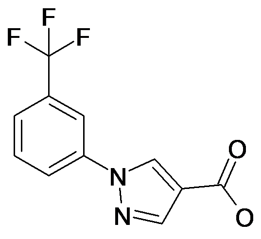 1-(3-(三氟甲基)苯基)-1H-吡唑-4-羧酸结构式