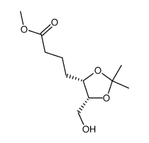 methyl 4-((4S,5R)-5-(hydroxymethyl)-2,2-dimethyl-1,3-dioxolan-4-yl)butanoate Structure