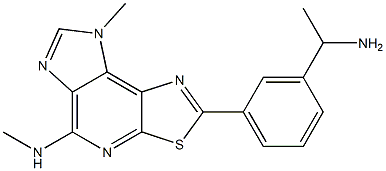 2-[3-(1-aminoethyl)phenyl]-N,8-dimethyl-8H-imidazo[4,5-d]thiazolo[5,4-b]pyridin-5-amine结构式